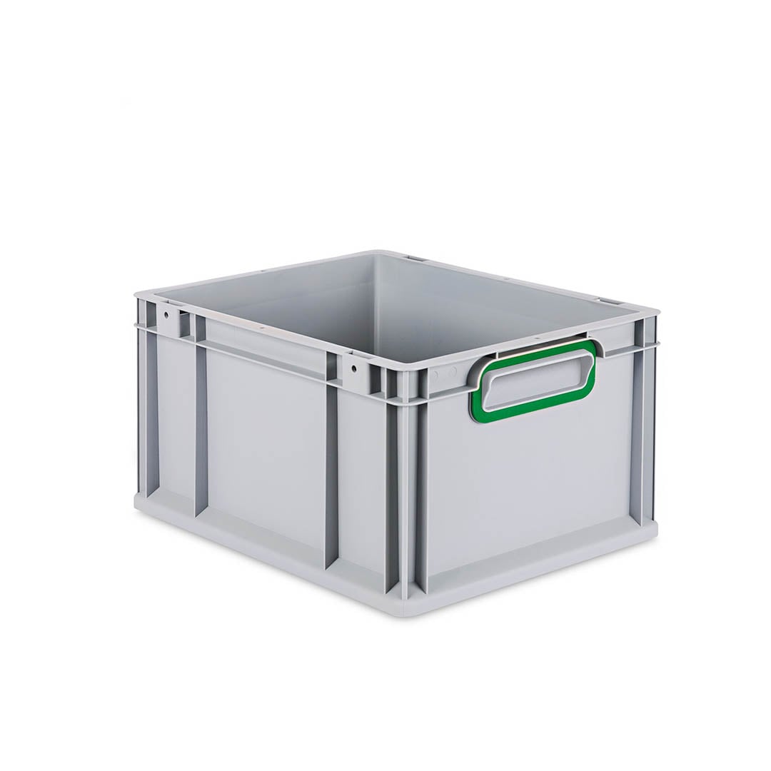 Sada 8 kusov - Eurobox Next Gen 2.0 - Stohovateľná nádoba s uzavretými rukoväťami - Zelená - 400 x 300 x 220 mm