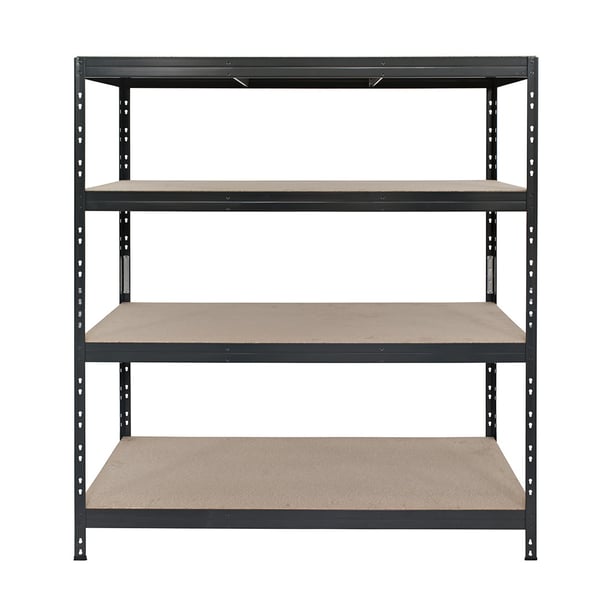 Kovové regály RIVET PRO 180x150x45 DTD drevotrieska 4 úrovne antracitová sivá