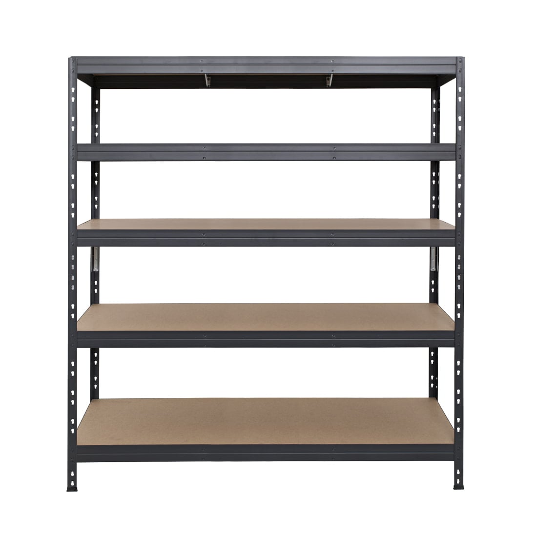 Kovové regály RIVET PRO 180x150x45 DTD drevotrieska 5 úrovní antracitová sivá