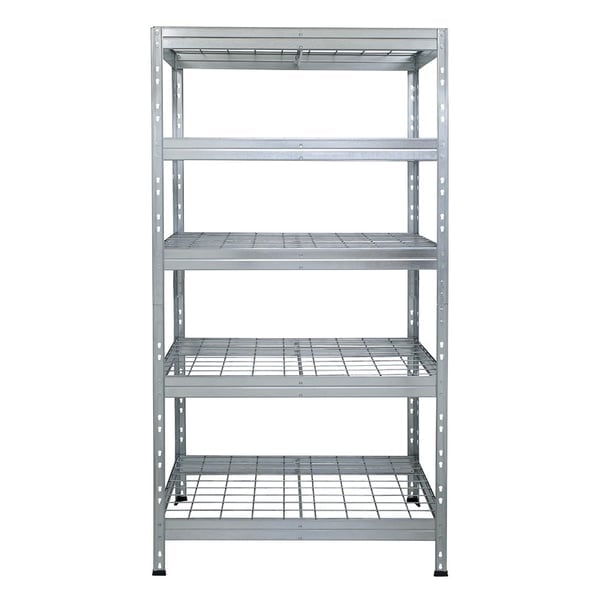Kovové regály RIVET PRO 180x90x45 oceľová mriežka 5 úrovní pozinkovaná