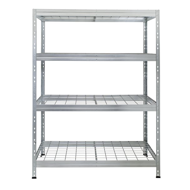 Kovové regály RIVET PRO 180x120x45 oceľová mriežka 4 úrovne pozinkovaná