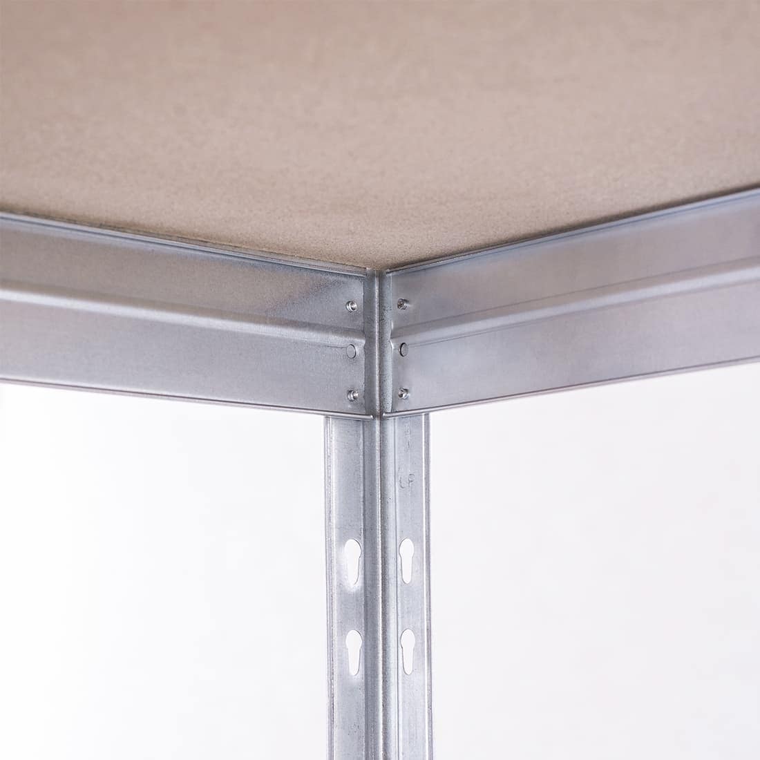 Kovové regály RIVET PRO 252x150x60 DTD drevotrieska 5 úrovní pozinkovaná