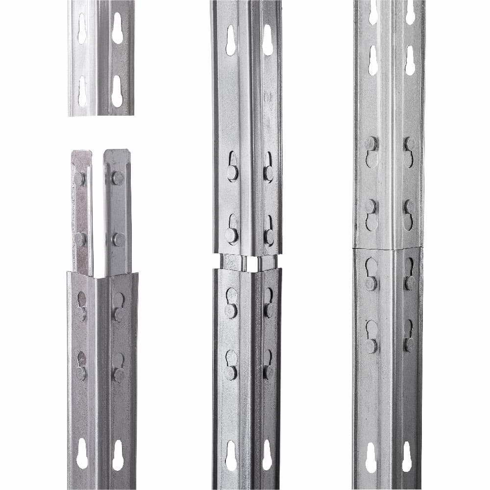 Kovové regály RIVET PRO 252x150x60 oceľová mriežka 7 úrovní modro-oranžová
