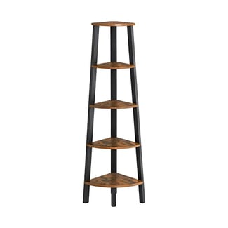 Rohový regál, industriálny dizajn, 5 políc, 159x34x34cm