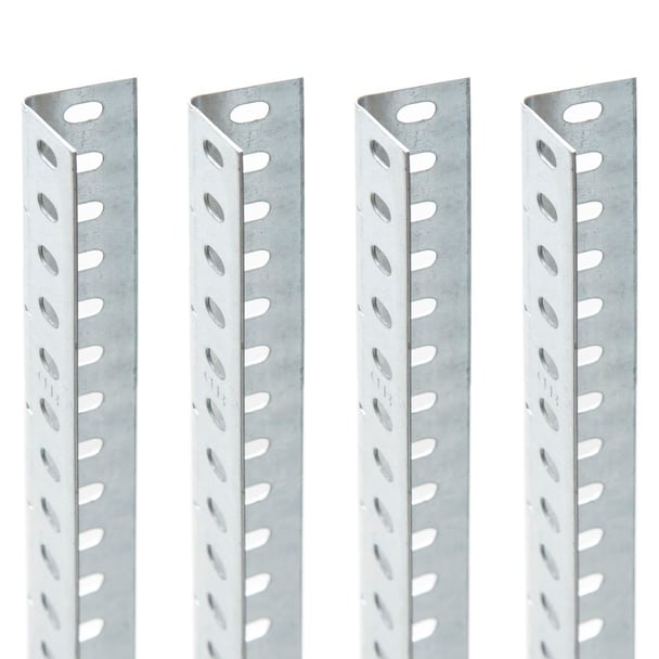 4x stojiny L pre skrutkové kovové regály 200x3,5x3,5 cm