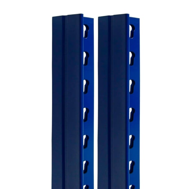 2x stojiny T pre bezskrutkové kovové regály 250x7x4cm