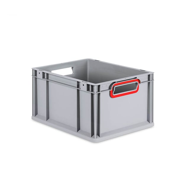 Sada 8 kusov - Eurobox Next Gen 2.0 - Stohovateľná nádoba s otvorenými rukoväťami - Červená - 400 x 300 x 220 mm