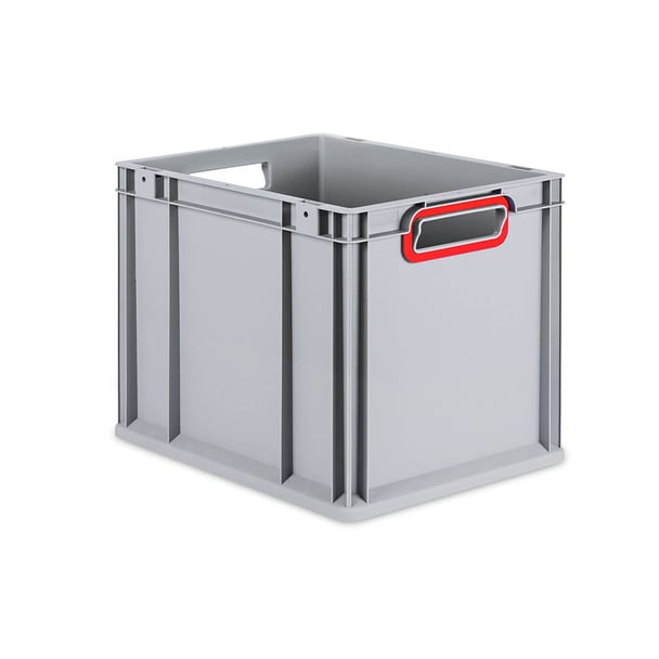 Sada 4 kusov - Eurobox Next Gen 2.0 - Stohovateľná nádoba s otvorenými rukoväťami - Červená - 400 x 300 x 320 mm