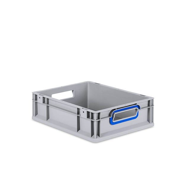 Sada 16 kusov - Eurobox Next Gen 2.0 - Stohovateľná nádoba s otvorenými rukoväťami - Modrá - 400 x 300 x 120 mm