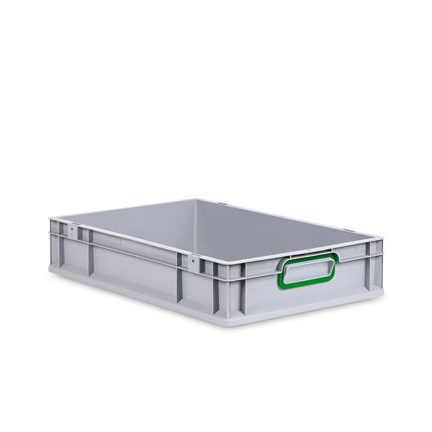 Sada 8 kusov - Eurobox Next Gen 2.0 - Stohovateľná nádoba s uzavretými rukoväťami - Zelená - 600 x 400 x 120 mm