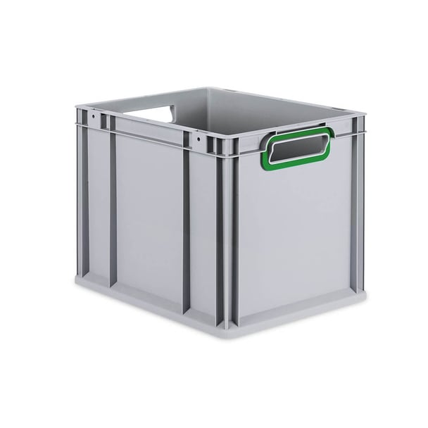 Sada 4 kusov - Eurobox Next Gen 2.0 - Stohovateľná nádoba s otvorenými rukoväťami - Zelená - 400 x 300 x 320 mm