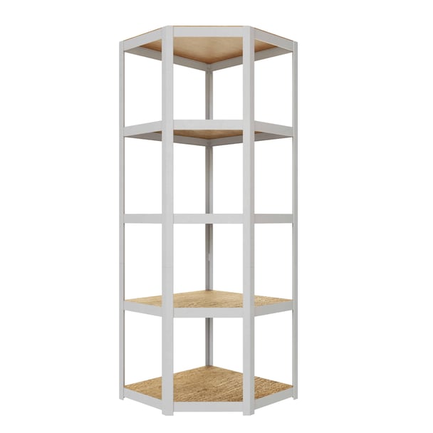 Rohový regál AR Style 198x70x70x40 5x70Kg R9002 D-Carbon