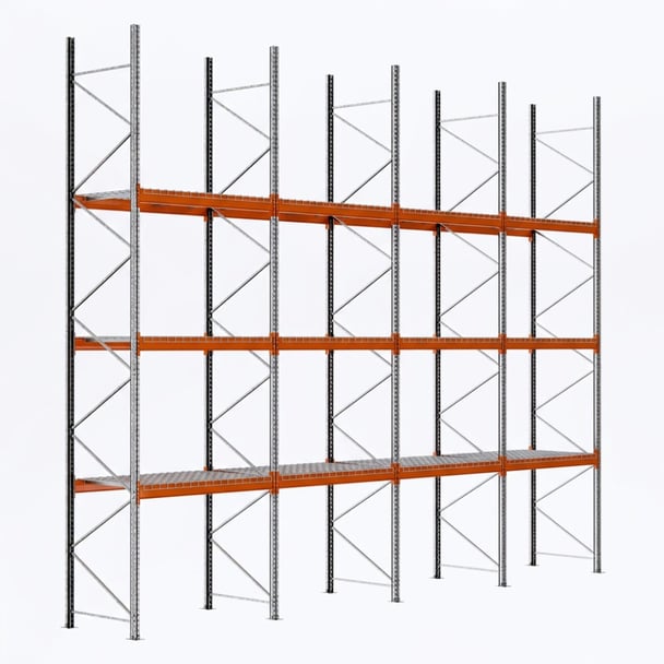 Palettenregale - Grundregal - 350 - 270 - 110 - 3 - 1000 - 4 - Wire mesh