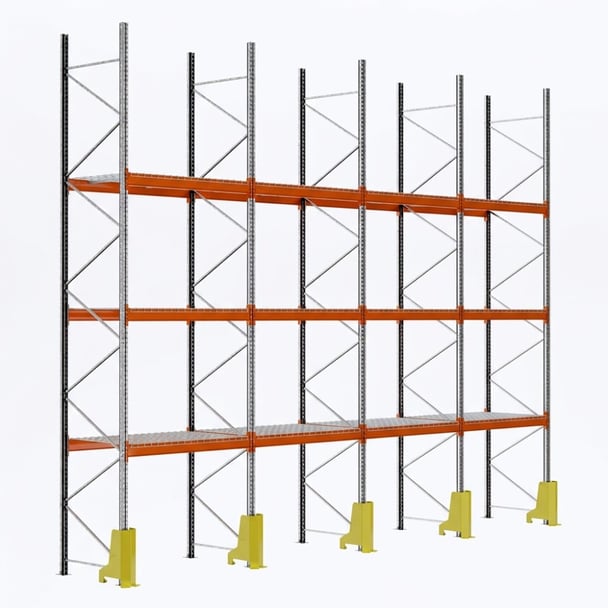 Palettenregale - Grundregal - 500 - 270 - 110 - 3 - 500 - 4 - wire mesh - protector