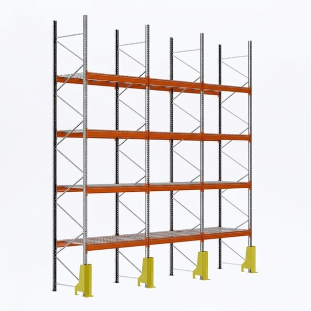 Palettenregale - Grundregal - 600 - 270 - 110 - 4 - 500 - 3 - wire mesh - protector
