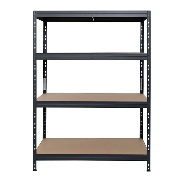 Kovové regály RIVET PRO 180x120x45 DTD drevotrieska 4 úrovne antracitová sivá