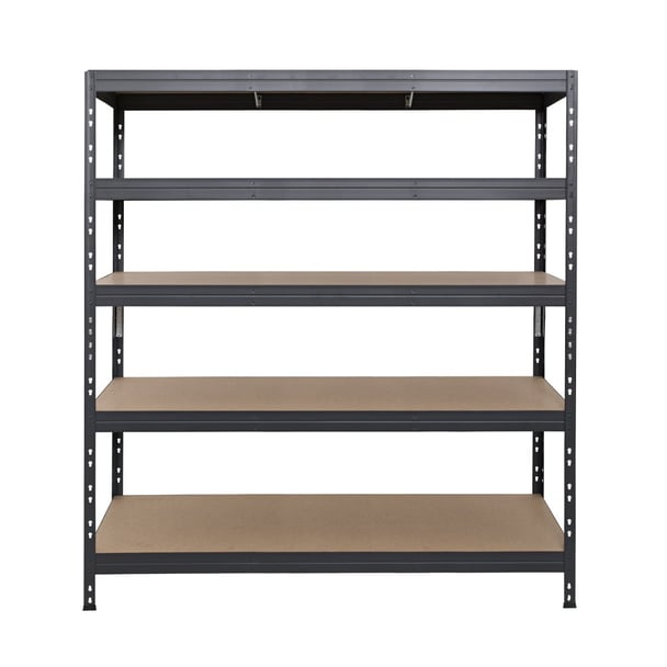 Kovové regály RIVET PRO 180x150x45 DTD drevotrieska 5 úrovní antracitová sivá