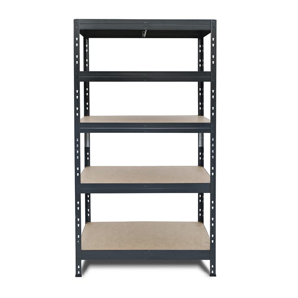 Kovové regály RIVET PRO 252x90x45 DTD drevotrieska 6 úrovní antracitová sivá