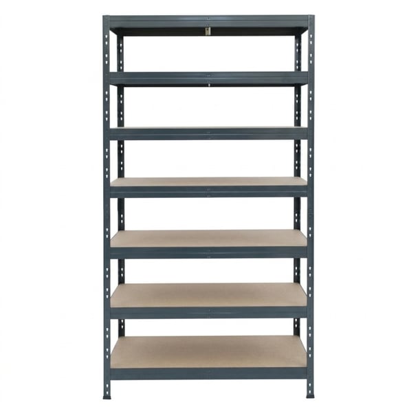 Kovové regály RIVET PRO 252x90x45 DTD drevotrieska 7 úrovní antracitová sivá
