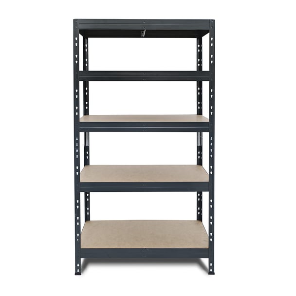 Kovové regály RIVET PRO 252x90x60 DTD drevotrieska 6 úrovní antracitová sivá