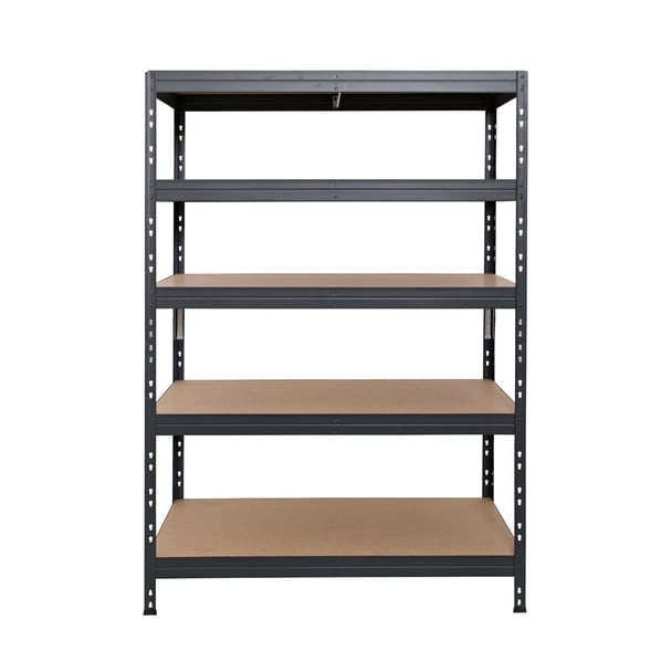 Kovové regály RIVET PRO 252x120x60 DTD drevotrieska 5 úrovní antracitová sivá