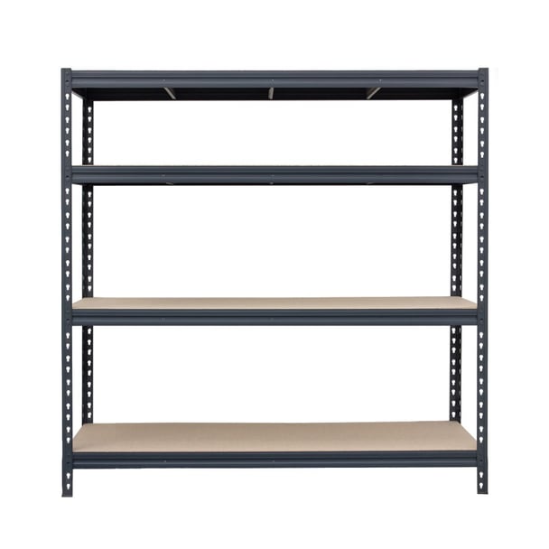 Kovové regály BULLRACK RIVET PRO 200x180x60 DTD drevotrieska 4 úrovne antracitová sivá