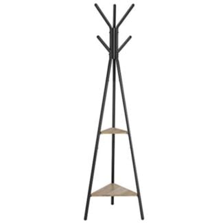 Vešiak na kabáty, industriálny, 2 police, 179x49,5x49,5cm - Hover