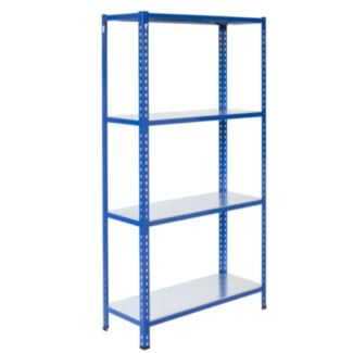Bezskrutkový kovový regál 250x60x30cm L profil, 4 police - Hover