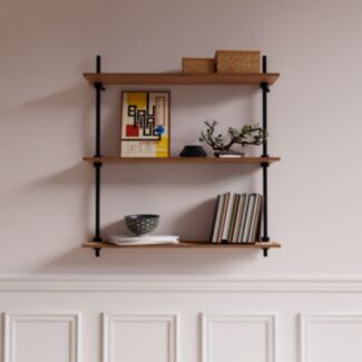  Regál na stenu DECO s 3 policami 92,5x85x17,5 cm - Hover