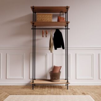 Otvorená šatníková skriňa v industriálnom dizajne DECO, 185x85x35 cm - Hover