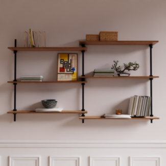 Regál na stenu DECO s 6 policami 92,5x160x17,5 cm - Hover