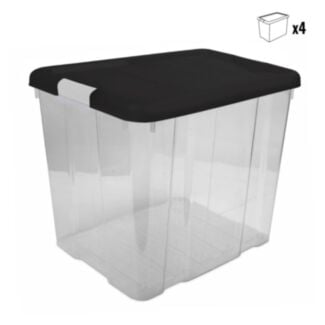 4x plastové úložné boxy s vekom EKO 35L - Hover