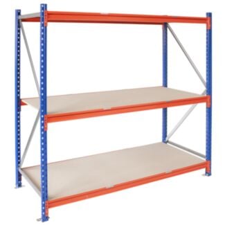 Kovový regál LONGSPAN, 200x185x80cm, 3x DTD polica, 800kg na policu