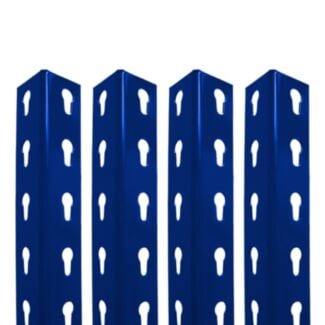 4x stojiny L pre bezskrutkové kovové regály 200x4x4cm
