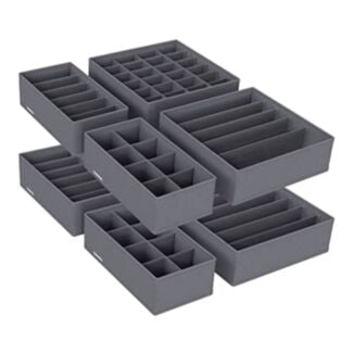 Úložné boxy na spodné prádlo, 8 ks, tmavo sivé