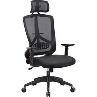 Kancelárska stolička, ergonomická, 120-133x70cm, čierna