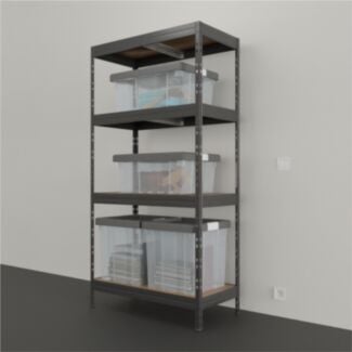 Régal RIVET PACK 180x90x45cm s plastovými úložnými boxami ECO 35 l a 36 l - Hover