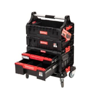 Modulárny dielenský set s podsedékom Qbrick System PRO so zásuvkami a priehradkou - Hover