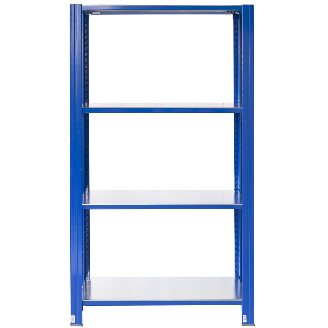 Bezskrutkový kovový regál 200x60x30cm T profil, 4 police