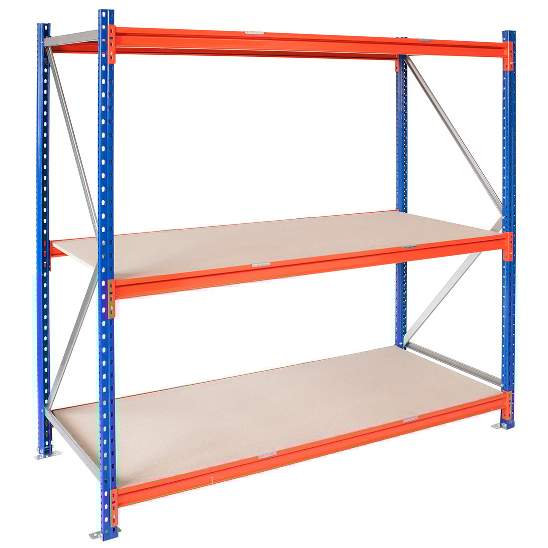 Kovový regál LONGSPAN, 200x150x80cm, 3x DTD polica, 1000kg na policu