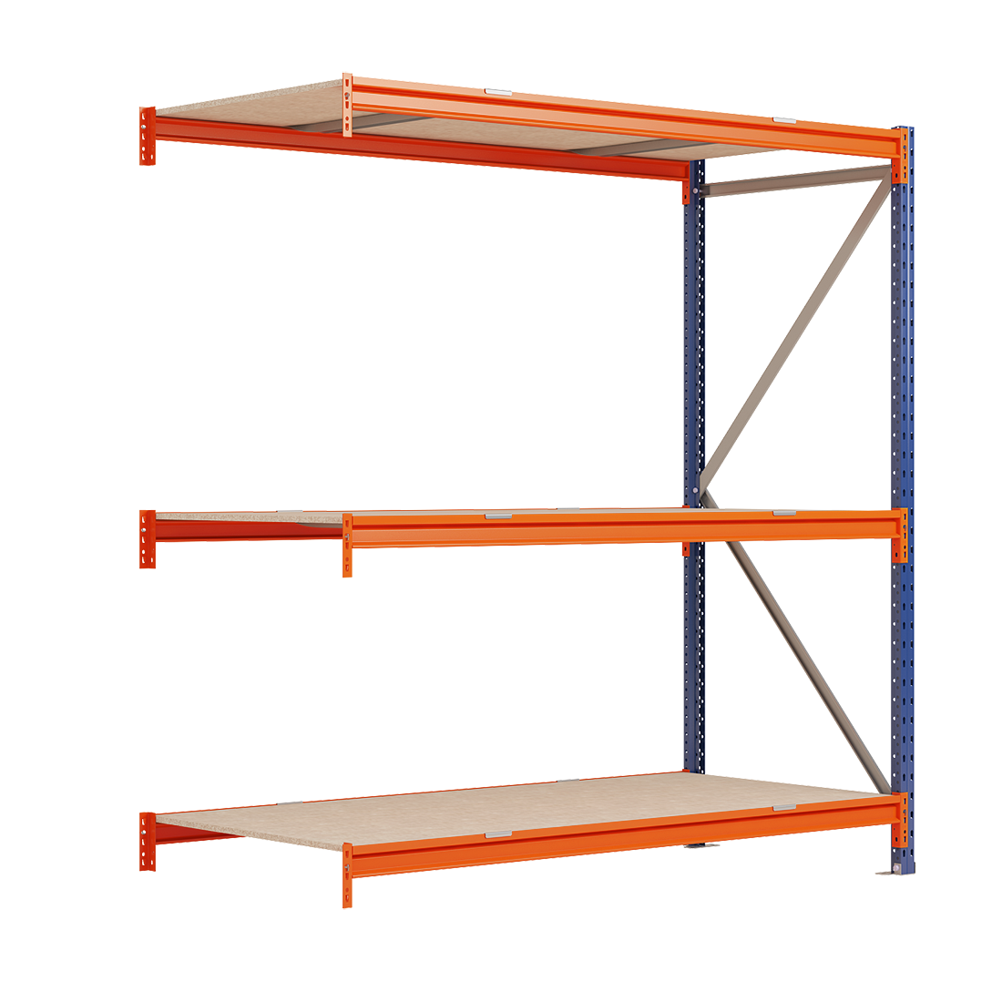 Kovový regál LONGSPAN, prídavný modul 200x240x80cm, 3x DTD polica, 500kg na policu