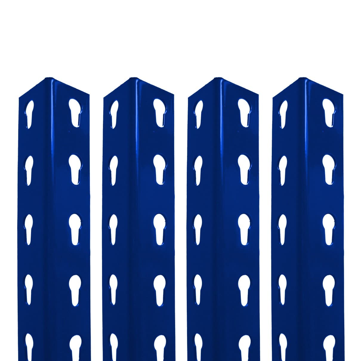 4x stojiny L pre bezskrutkové kovové regály 200x4x4cm