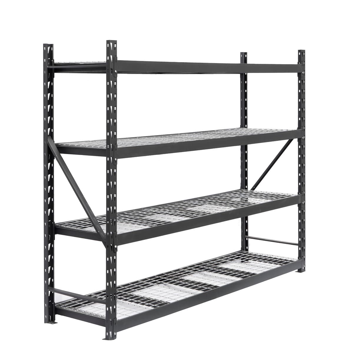 Kovový regál STRONG 183x180x60cm, 4x sieťová polica, 800kg na policu, antracitová farba