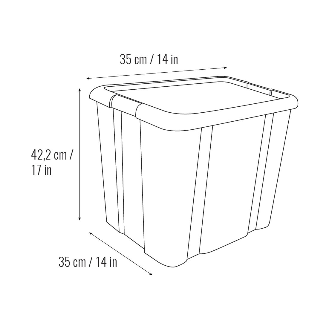 2x plastové úložné boxy s vekom EKO 35L