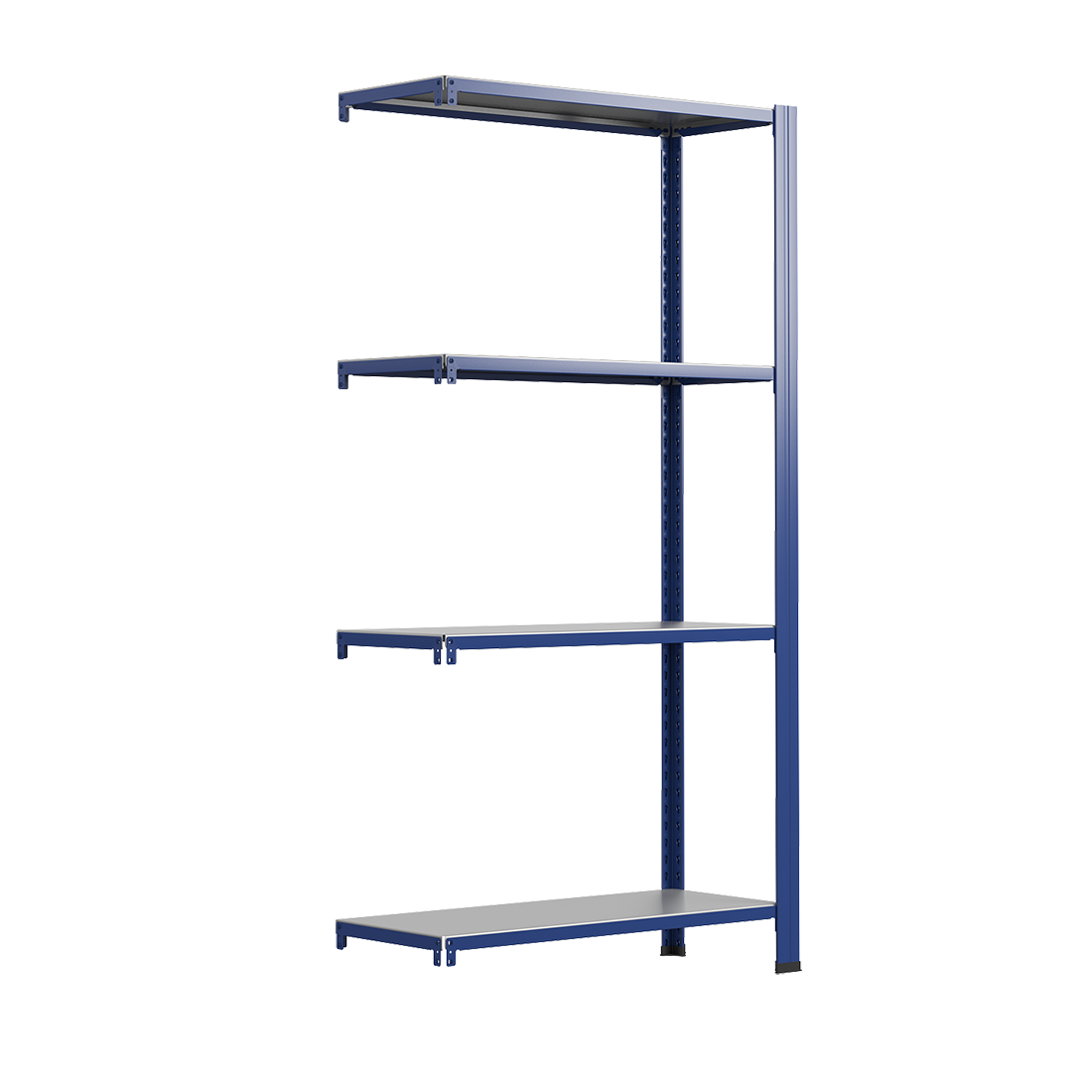 Bezskrutkové kovové regály prídavný modul 250x120cm T profil
