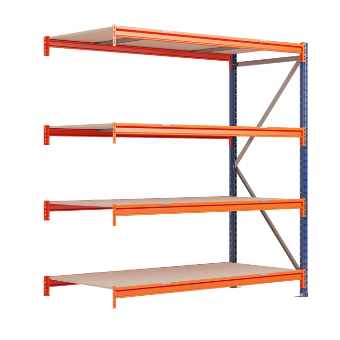 Kovový regál LONGSPAN, prídavný modul 200x240x80cm, 500kg na policu