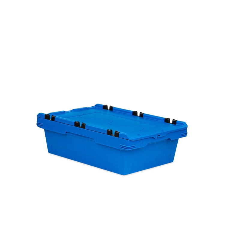 Balenie plastových euro prepraviek CONICAL s krokodílim vekom