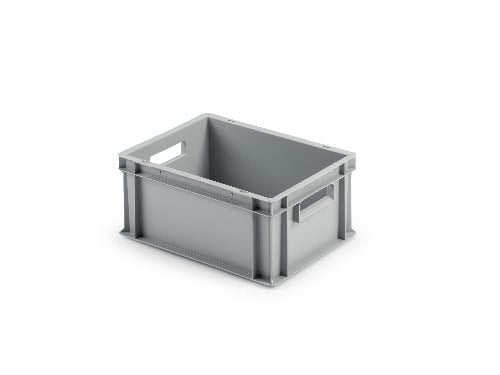 Sada 10 kusov - UNISTA Euro prepravka s otvorenými rukoväťami 43-175 - sivá